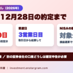 株の損出しはいつまで？2026年は12月28日の約定までが年内受渡し｜損益通算の仕組みと税金の計算例、NISA口座は対象外