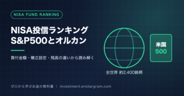 NISA投信ランキング、S&P500とオルカンと書かれたアイキャッチ画像