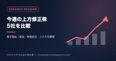 今週の上方修正株｜NaITO・アクセル・グラファイトデザイン・旭有機材・IDECを比較【9月28日〜10月2日】